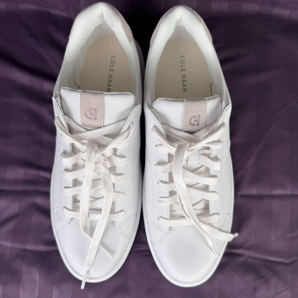 Cole Haan Grand Crosscourt Coaster Sneakers White Leather W32149 Womens Size 9.5 - Picture 11 of 12